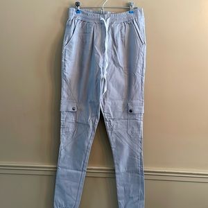 Gray woven stretch joggers. Size medium